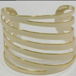 Thierry Mugler Bracelet Runway Couture Gold Tone Wave Cuff